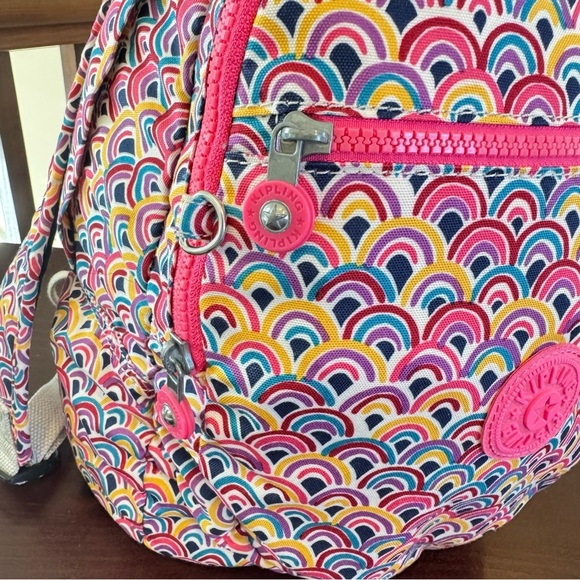 Kipling, Challenger, pink rainbow live light, Peacock, prism, fabric backpack main image 9